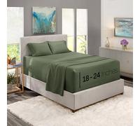 Nestl Queen Size Sheet Set, 4 Piece Extra Deep Pocket (18-24 inches), Microfiber, Cooling, Hotel Luxury, Soft, Breathable, Wrinkle-Free, Easy to Care, Olive Green