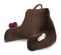 Nestl Reading Pillow for Kids & Teens with Shredded Memory Foam, Backrest Pillows for Reading, Watching, and Gaming, Use on the Couch, Bed, or Floor Adjustable Support, Washable Cover, Chocolate Brown
