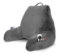 Nestl Reading Pillow with Shredded Memory Foam, Designed for Sitting Up in Bed and Couch, Back and Arms Adjustable Support for Adult & Teens Backrest Pillows for Reading, with Washable Cover Dark Grey