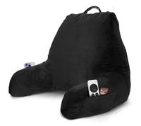 Nestl Reading Pillow with Shredded Memory Foam, Designed for Sitting Up in Bed and Couch, Back and Arms Adjustable Support for Adult & Teens Backrest Pillows for Reading, with Washable Cover Black