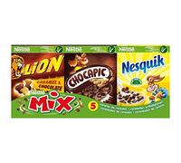 Nestlé 5 Varieties of Cereal, Lion, Chocapic, Nesquik, Chokella, Cookie Crisp, 6 Mini Packs, 190 g