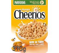 Nestlé Cereals - Cheerios Breakfast Cereal - Honey Hoops Made With Oats, Wheat and Barley - High Fibre, No Added Sugar - 370g