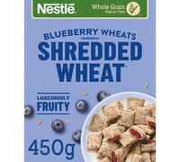 Nestlé Cereals - Shredded Wheat Breakfast Cereal - Bitesize Blueberry Wholegrain Biscuits, High Fibre, No Added Sugar - 450g