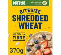 Nestlé Cereals - Shredded Wheat Breakfast Cereal - Bitesize Crunchy Wholegrain Biscuits, High Fibre, No Added Sugar - 370g