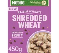Nestlé Cereals - Shredded Wheat Breakfast Cereal - Bitesize Raisin Wholegrain Biscuits, High Fibre, Vegan - 450g