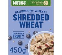 Nestlé Cereals - Shredded Wheat Breakfast Cereal - BitesizeBlueberry Wholegrain Biscuits, High Fibre, No Added Sugar - 450g
