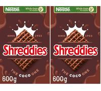 Nestlé Cereals - Shreddies Breakfast Cereal - Bitesize Wholegrain Wheat Cereal - The Coco One - High Fibre, 5 Vitamins & Iron - 600g (Pack of 2)
