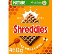 Nestlé Cereals - Shreddies Breakfast Cereal - Bitesize Wholegrain Wheat Cereal - The Honey One - High Fibre, No Added Sugar - 460g