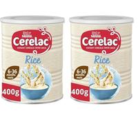Nestle Cerelac Rice with Milk Infant Cereal, 6 months+, 400g (Pack of 2)