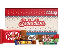 Nestlé Chocolate Christmas Selection Gift Hamper Box Selection Box Containing a Variety of Delicious Treats for Christmas Special Occasions Kitkat Chunky, Yorkie, Aero, Fruit Pastilles 223.5g