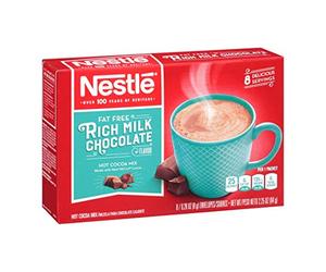 Nestle Fat Free Rich Milk Chocolate Hot Cocoa Mix 8 Packets, No Sugar Added