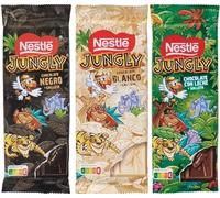 Nestlé Jungly Chocolate Bar 90g Trio Pack - Dark Chocolate, Milk Chocolate & White Chocolate with Cookies - 3 Flavours - Made in Spain - Cocoa Life - Gift Treat Snack