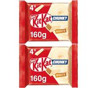 Nestlé Kit Kat Chunky White Milk Chocolate Bars - 4 x 40g Multipack (2 Packs) | Smooth Vanilla-Infused White Chocolate, Crisp Wafers, Perfect Snack for Sharing & Gifting
