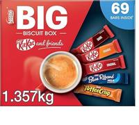Nestlé KitKat & Friends Big Biscuit Box - 69 Chocolate Biscuit Bars (KitKat, Blue Riband & Toffee Crisp) | Bulk Chocolate Selection Box 1.357kg