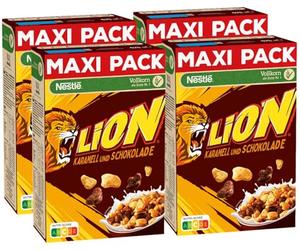 Nestlé Lion Cereals with Whole Grain Cereal, Caramel and Chocolate 4 x 675 g