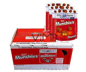 Nestle Munchies Pouch Bag 8 x 104 g Milk Caramel and A Crisp Biscuit Chocolate