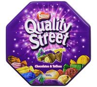 Nestle Quality Street Chocolates 900G Tin | Individually wrapped milk chocolates, chocolate orange and hazelnut flavors, toffee candy mix, reusable decorative metal tin