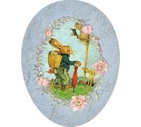 Nestler XXL Easter egg for filling, size 35 cm, handmade eggs made of cardboard with motifs, loving Easter gift (Easter happiness)