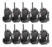 Nestling 10pcs Two-Way Radio Walkie Talkies-Long Range Walkie Talkie 16CH Single Band LED Light Voice Prompt with Original Earpieces for Field Survival Biking and Hiking