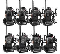 Nestling 8 Pack 88E Long Range Walkie Talkie USB Rechargeable 16CH Walky Talky Radio with Earpieces and LED Light Voice Prompt for Field Survival Biking and Hiking