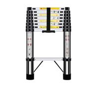 Nestling Telescopic Ladder 2.6m, Ladder Extendable Stainless Steel, Multi Purpose Ladder Portable, Adjustable Height, for Decorating, Painting, Garden, Wei: 8.5kg