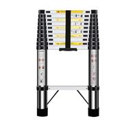 Nestling Telescopic Ladder 3.2m, Ladder Extendable Stainless Steel, Multi Purpose Ladder Portable, Adjustable Height, for Decorating, Painting, Garden, Wei: 10.5kg