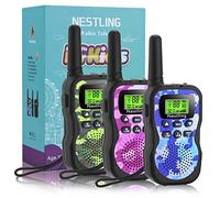 Nestling Walkie Talkies 3 Pack, Upgraded Version Camouflage Exterior 8 Channels 2 Way Radio Toys with Backlit LCD Flashlight, 3KM Range for Kids Indoor Outdoor Activity