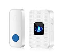 Nestling Wireless Doorbell, IP55 Waterproof Wall Plug-in Cordless Door Bells Chime Kit-1,000 Ft Range 55 Chimes 5 Volume Led Flash, Easy Install at Home, Apartment, White (N628)