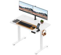 NESTLUNE 100x60cm Electric Standing Desk for Home Office White | Size: 100 cm x 15 cm NESTLUNE White 100 cm x 15 cm