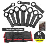 NESTLUNE 10x Heavy Duty 24-50mm Slogging Wrench Single Ring Box in Black | Size: 1000mm x 400mm NESTLUNE Black 1000mm x 400mm