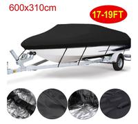 NESTLUNE 17-19ft Heavy Duty RIB Boat Cover Speed Inflatable Dinghy Waterproof in Black NESTLUNE Black