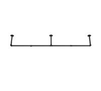 NESTLUNE 180CM Industrial Pipe Clothing Rack Wall mounted Clothes Rail in Black | Size: 100 cm x 15 cm NESTLUNE Black 100 cm x 15 cm