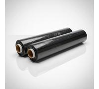 NESTLUNE 2 x BLACK STRONG ROLLS PALLET STRETCH SHRINK WRAP | Size: 10000mm x 520mm NESTLUNE Black 10000mm x 520mm
