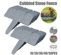 NESTLUNE 20pc Garden Lawn Grass Edging Picket Border Panel in Grey | Size: 100 cm x 60 cm NESTLUNE Grey 100 cm x 60 cm