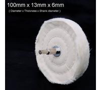 NESTLUNE 2x 100mm Stitched Cotton Buffing Polishing Wheel Mop Drill Kit in White | Size: 10000mm x 520mm NESTLUNE White 10000mm x 520mm