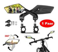 NESTLUNE 2X Bicycle Handlebar Wing Rear View Mirror Mobility in Black | Size: 0-1 m NESTLUNE Black 0-1 m