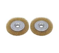 NESTLUNE 2xWire Wheel Brush 115mm M14 Flat Crimped For Angle in Gold | Size: 1000mm x 400mm NESTLUNE Gold 1000mm x 400mm