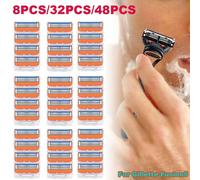 Nestlune 32Pc 5-Layer Shaving Razor Blades Refills In Orange Orange