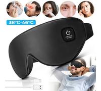 Nestlune 4-Setting Heated Eye Mask Ice Silk Cordless Usb In Black Black