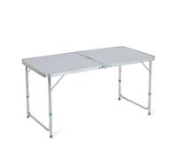 NESTLUNE 4FT FOLDING CAMPING TABLE ALUMINIUM PICNIC in Silver NESTLUNE Silver