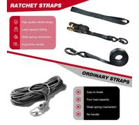 NESTLUNE 4X Heavy Duty Ratchet Ties Down Straps 5 Meter 25mm in Black | Size: 1000mm x 400mm NESTLUNE Black 1000mm x 400mm