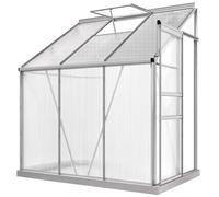 NESTLUNE 6 x 4ft Lean to Polycarbonate Greenhouse in Clear NESTLUNE Clear