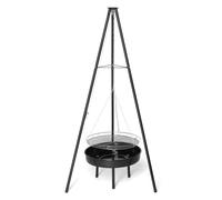 NESTLUNE Adjustable Height Black 150cm Garden Campfire Tripod BBQ Grate Bowl NESTLUNE Black