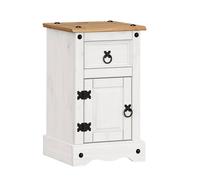 NESTLUNE Bedside Pot Cupboard White Cabinet Door Drawer Solid | Size: 100 cm x 60 cm NESTLUNE White 100 cm x 60 cm