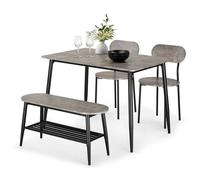 NESTLUNE Dining Room Set, Grey Conrete Effect Dining Table | Size: 100 cm x 15 cm NESTLUNE Grey 100 cm x 15 cm