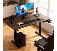 NESTLUNE Electric Sit Stand Desk 120x60cm Includes Headphone Holder in Brown | Size: 100 cm x 15 cm NESTLUNE Brown 100 cm x 15 cm