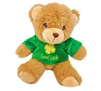 NESTLUNE Good Luck Teddy Bear - Lucky Four Leaf Clover Charm in Brown | Size: 100 cm x 15 cm NESTLUNE Brown 100 cm x 15 cm