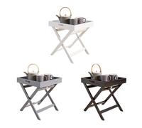 NESTLUNE Grey Folding Butlers Side Table Portable White | Size: 100 cm x 15 cm NESTLUNE Grey 100 cm x 15 cm