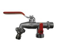 NESTLUNE High Quality 1/2" BSP Double Duo Outlet Garden Tap Brass in Silver | Size: 1000mm x 400mm NESTLUNE Silver 1000mm x 400mm