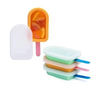 NESTLUNE Ice Pop Moulds 4 Pack Silicone Ice Lolly Moulds in White | Size: 100 cm x 15 cm NESTLUNE White 100 cm x 15 cm